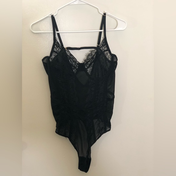 💚 Vintage Blāshe Intimates large lace bodysuit Black - Picture 5 of 7